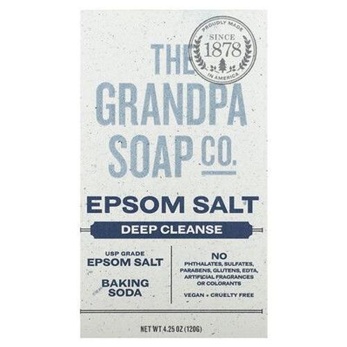 The Grandpa Soap Co. Barre De Savon Pour Le Visage Et Le Corps, Sel D'epsom, 120 G 