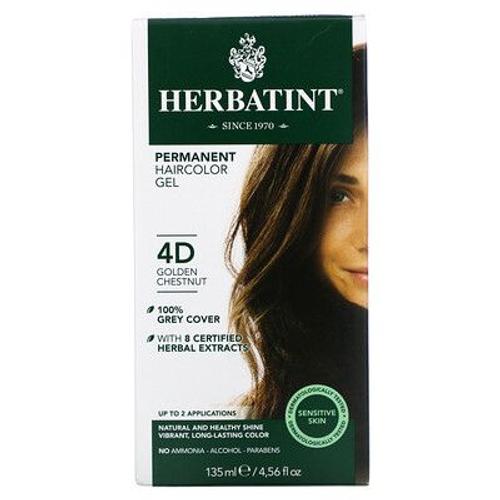 Herbatint Gel De Coloration Permanente, 4d, Châtain Doré, 135 Ml 