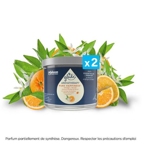 Glade® Aromatherapy - Bougie - PURE HAPPINESS? Orange & Néroli X 2