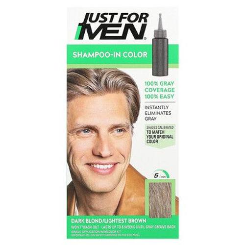 Just For Men Kit De Coloration Capillaire Avec Shampooing, H-15 Blond Foncé/Brun Clair, Application Unique 