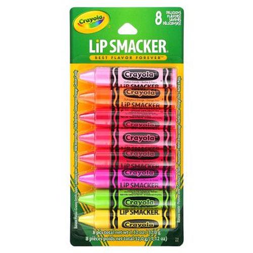 Lip Smacker Crayola, Baume À Lèvres, Pack De Fête, 8 Pièces, 4,0 G Chacune 