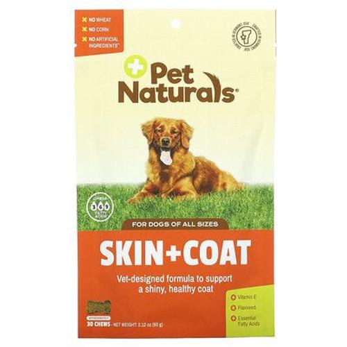 Pet Naturals Skin + Coat, Pour Chiens, 30 Comprimés À Croquer, 60 G