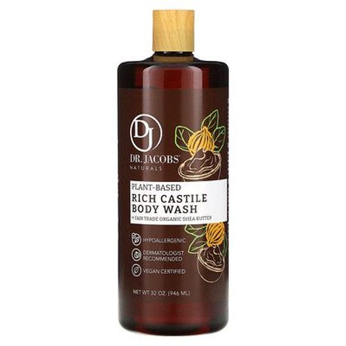 Dr. Jacobs Naturals Gel Douche Riche À Base De Plantes, Beurre De Karité Biologique, 946 Ml 