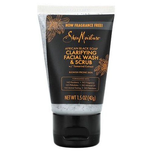 Sheamoisture Savon Noir Africain, Nettoyant Et Gommage Clarifiants Pour Le Visage, Sans Parfum, 43 G 
