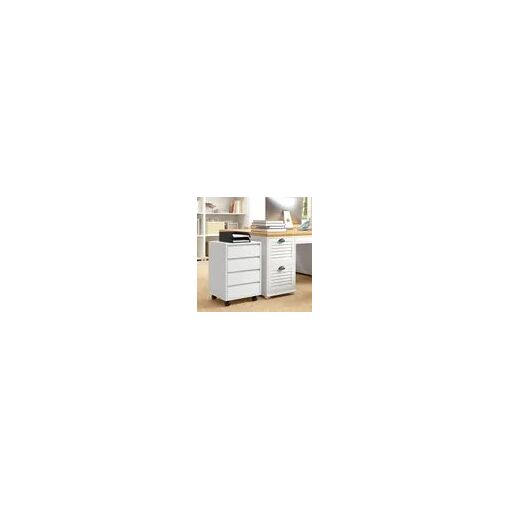 HOMCOM - Caisson de bureau - MDF - 46x40x65cm - Blanc - 2