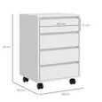HOMCOM - Caisson de bureau - MDF - 46x40x65cm - Blanc - 4