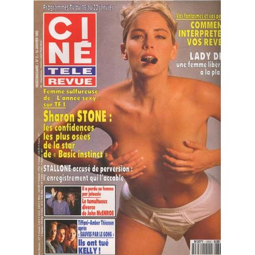 Ciné Télé Revue / 14-01-1993 N° 2 : Sharon Stone (3p + Poster) - Marc Lavoine (2p) - Tiffani Amber Thiessen (2p) - Sylvester Stallone (1p) - Mel Gibson (1,5p) - Rudolf Noureev (2p)