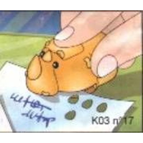Kinder (Animaux) - Série : " Perforeuses Animaux " - K03 N. 17 / K03n17 : Le Rhinocéros (Couleur : Jaune)