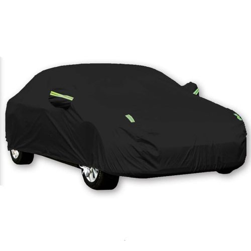 Housse De Voiture Noire Complète Imperméable, Résistante Au Soleil, À La Pluie