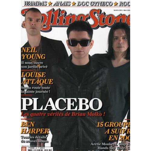 Rolling Stone  Placebo En Couv',Neil Young,Louise Attaque, Ben Harper...  N° 38