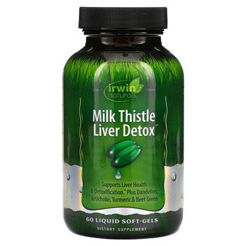 Irwin Naturals Milk Thistle Liver Detox, 60 Gélules Souples Liquides 