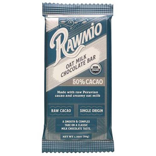 Rawmio Barre De Chocolat Au Lait D'avoine, 50 % De Cacao, 50 G