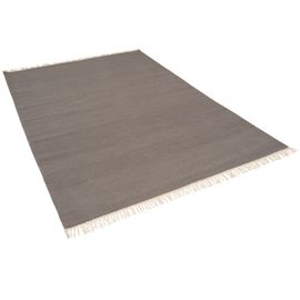 Pergamon Tapis Kilim En Laine Naturelle Mila Anthracite 200x290 Cm