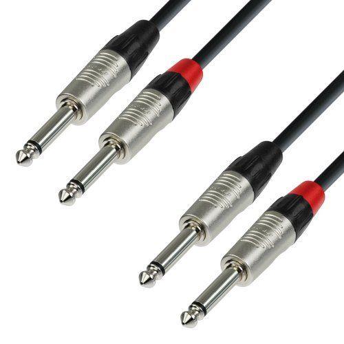 Adam Hall Cables K4TPP0600 Série 4 Star Câble Audio REAN 2 x Jack 6,35 mm Mono vers 2 x Jack 6,35 mm Mono 6 m