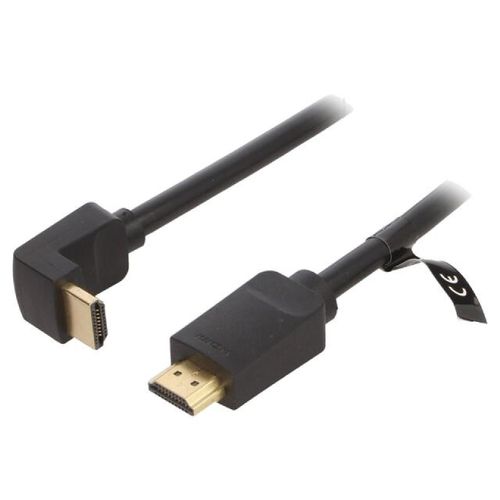 Cable HDMI 2.0 prise male HDMI prise male 90o UHD 4K 3D 1.5m - Noir