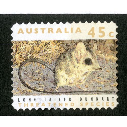 Timbre Oblitéré Australia, Long - Tailed Dunnart, Threatened Species, 45 C