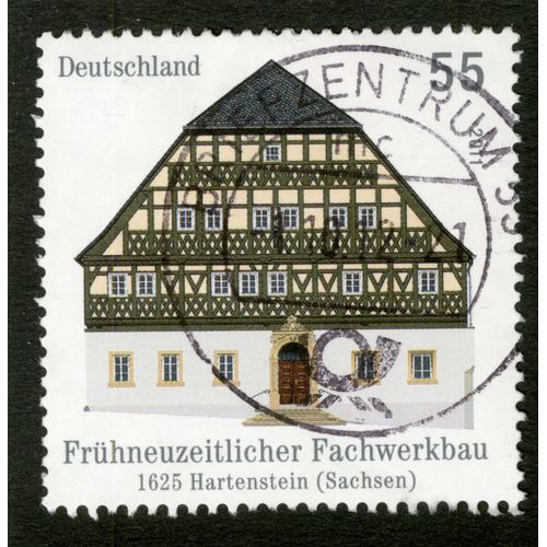 Timbre Oblitéré Deutschland, Frühneuzeitlicher Fachwerkbau, 1625 Hartenstein, Sachsen, 55