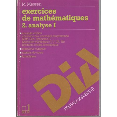 Exercices De Mathematiques - Tome 2, Analyse