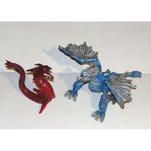 Dragon Mega Bloks Krystal Wars - Lot 2 Figurines Dragons Articulés