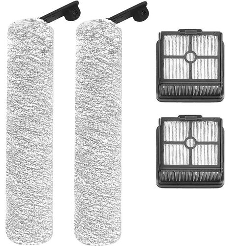 Accessoires pour Dreame H12 H12 Core, Pièces de Rechange pour aspirateur Eau et poussière, 2 Brosse rotative + 2 filtres Hepa