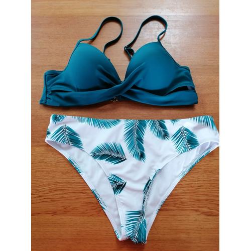 Bikini Vert Et Blanc Shein T38