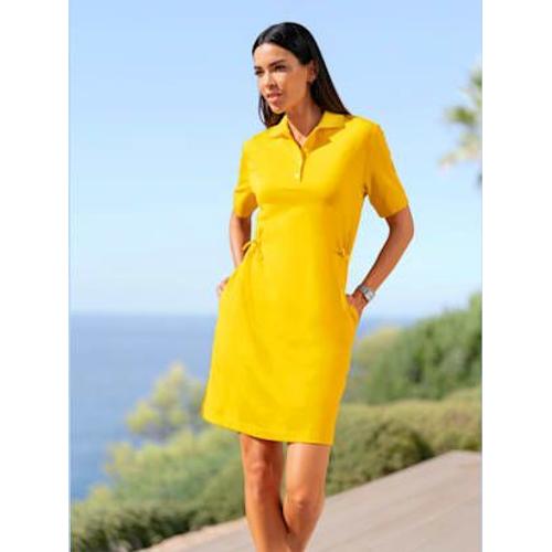 Robe En Jersey Viscose - - Jaune Soleil