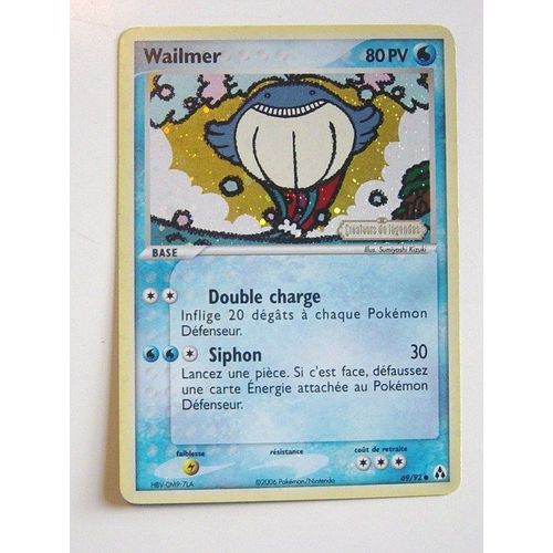 Pokemon - Wailmer 69/92, 80pv, Brillante