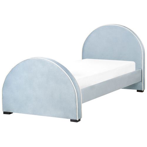 Lit Simple En Velours Bleu 90 X 200 Cm Nozay