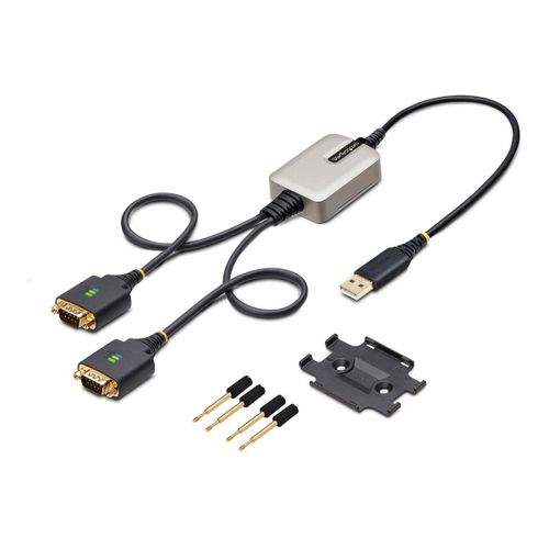 StarTech.com Adaptateur USB vers Série de 2 Ports de 60cm, FTDI/DB9 RS232 - Câble USB / série - USB (M) pour DB-9 (M) - 60 cm - noir