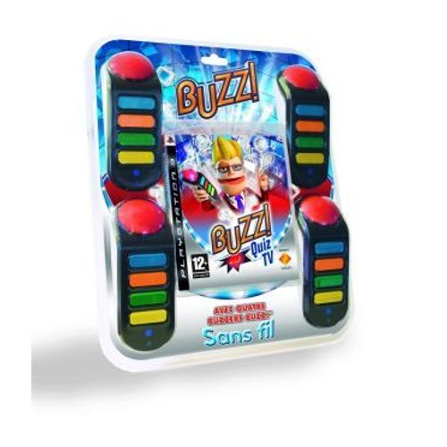 Buzz Quizz Tv + Buzzers Sans Fil Ps3