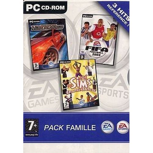 Ea Games Pack Famille : Need For Speed Underground - Les Sims Double Deluxe - Fifa Football 2004 Pc