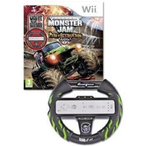 Monster Jam : Path Of Destruction (Voalnt Inclus) Edition Pack Avec Volant Wii
