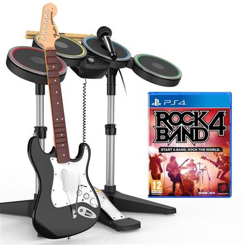 Rock Band 4 + Guitare Sans Fil + Batterie + Micro Ps4