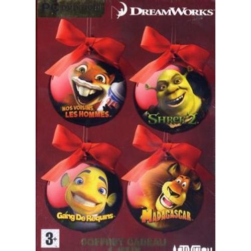 Coffret 4 Jeux Dreamworks : Shrek 2 / Gang De Requins / Nos Voisins Les Hommes / Madagascar Pc