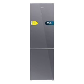 Cecotec Réfrigérateur 256 L Bolero CoolMarket Combi 356 Glass Grey D, Classe D, Économie d'Énergie, Mode Vacances, Multi Airflow, No Frost Total, Humidity Box et Crisper Box.