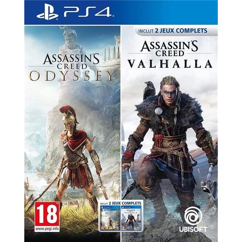 Compilation Assassin's Creed Odyssey + Assassin's Creed Valhalla Édition Standard Ps4