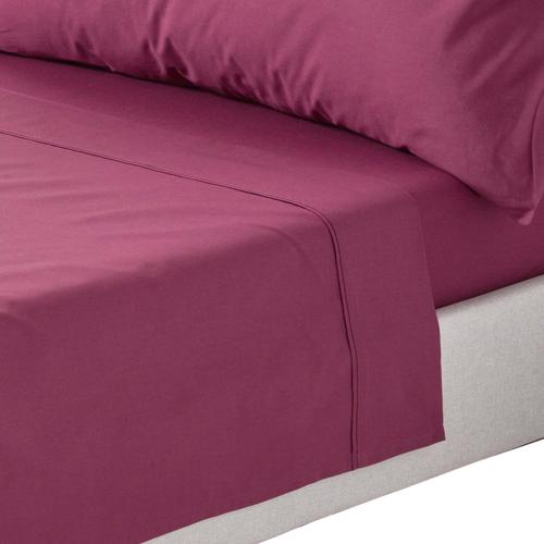 Drap Plat Uni 100% Coton Égyptien 200 Fils Violet 178 X 255 Cm