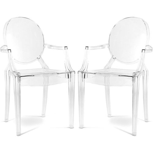 Chaise De Salle À Manger Transparente - Design Avec Accoudoirs - Louis King Transparent