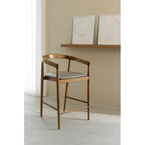 Tabouret Haut En Cuir (70 Cm) Visby Vert Bambou