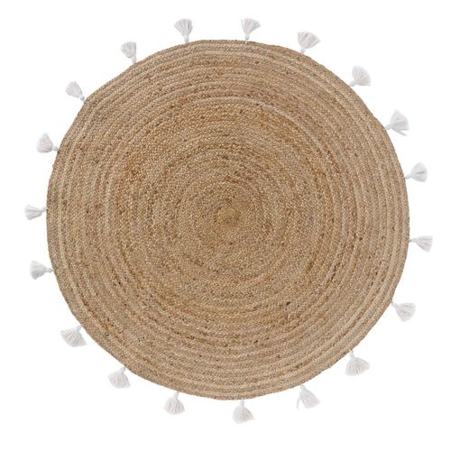 Tapis Rond Jute 120 Cm Shira Blanc