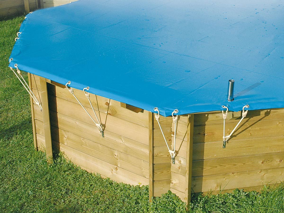 B&acirc;che hiver pour piscine bois Azura 4,00 x 3,00 m