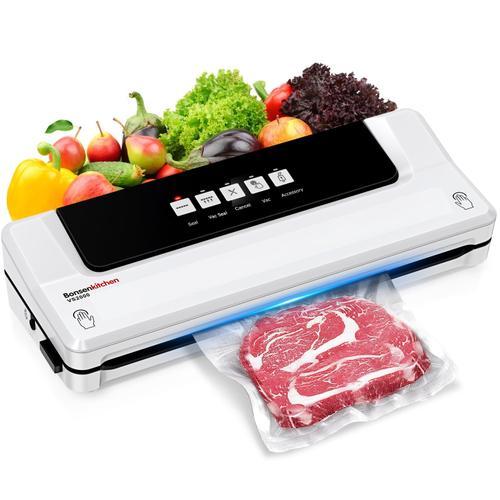 Machine Sous Vide Alimentaire 5 En 1 Bonsenkitchen - Appareil De Mise Sous Vide La Cuisine Et La Conservation - Y Compris Sacs Et Rouleau Sous Vide Pour Aliments, Viandes, Légumes, Fruits-Vs2000