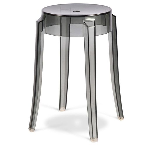 Tabouret Victoire - 47cm - Design Transparent Gris Clair