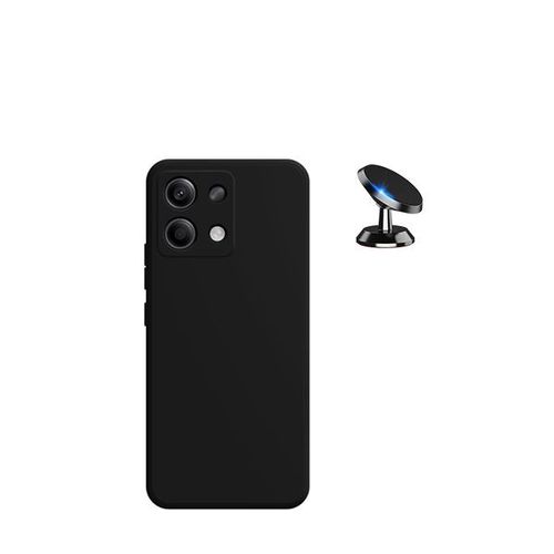 Kit De Voiture Magnétique De Voiture + Cas De Silicone Liquide Phonecare Pour Xiaomi Redmi Note 13 4g - Noir