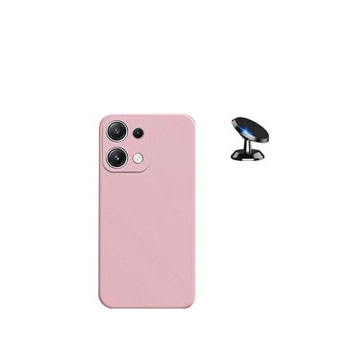 Kit De Voiture Magnétique De Voiture + Cas De Silicone Liquide Phonecare Pour Xiaomi Redmi Note 13 4g - Rose