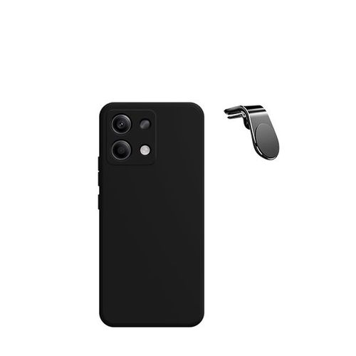 Support Magnetique K Kit Kit Cofféré Voyage + Couverture De Silicone Liquide Phonecare Pour Xiaomi Redmi Note 13 4g - Noir