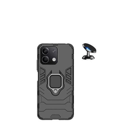Kit De Voiture Magnétique De Voiture + 3x1 Couverture Militaire Défenseur À Phonecare Pour Xiaomi Redmi Note 13 - Noir