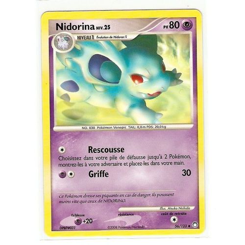 Nidorina Niv 25 80pv 56/123 Diamant Et Perle Tresors Mystérieux