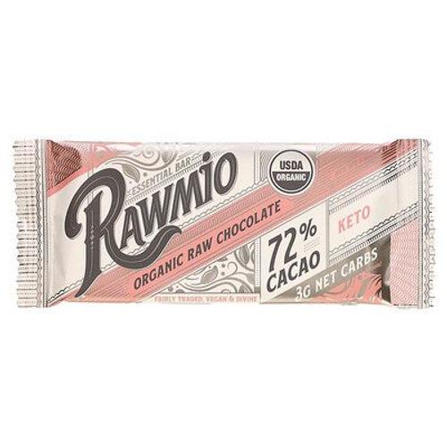 Rawmio Barre Essential, Chocolat Cru Biologique, 72 % De Cacao, Keto, 30 G