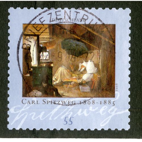 Timbre Oblitéré Deutschland, Carl Spitzweg 1808-1885, 2008, 55